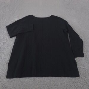 J.Jill Sweater Women XL Black Cotton Blend Round Neck Center Seam Knit Tunic